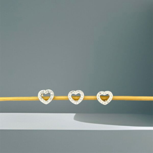 BERLOQUE CORAÇÃO COM ZIRCÔNIAS - PRATA 925