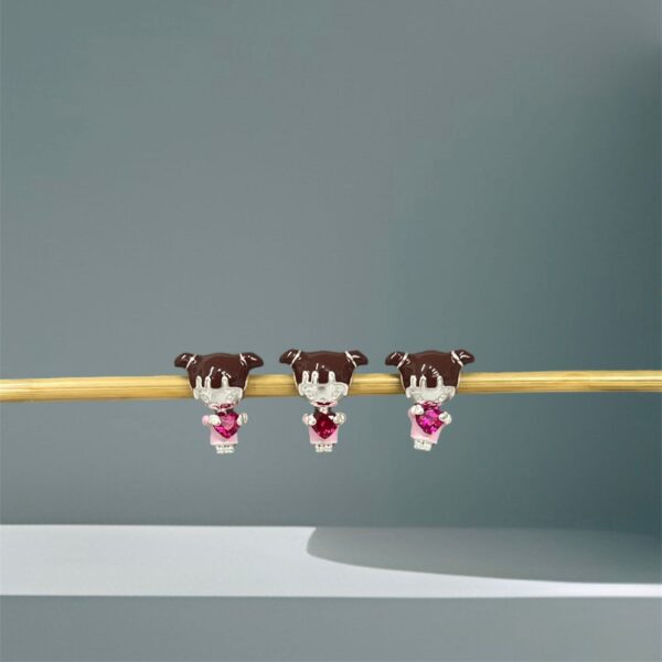 BERLOQUE MENINA COM CORAÇÃO - PRATA 925