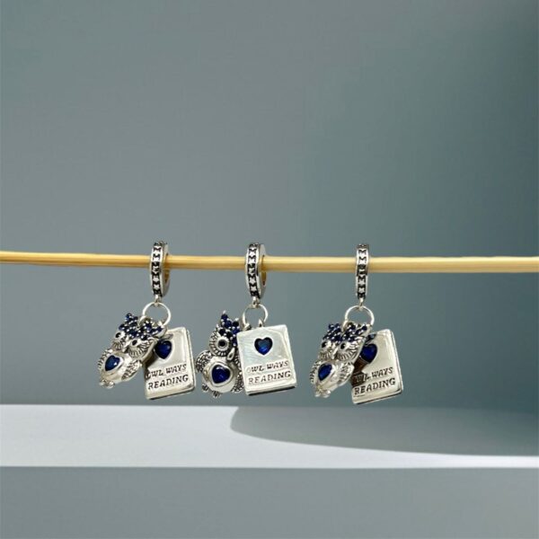 BERLOQUE CORUJA SAFIRA - PRATA 925