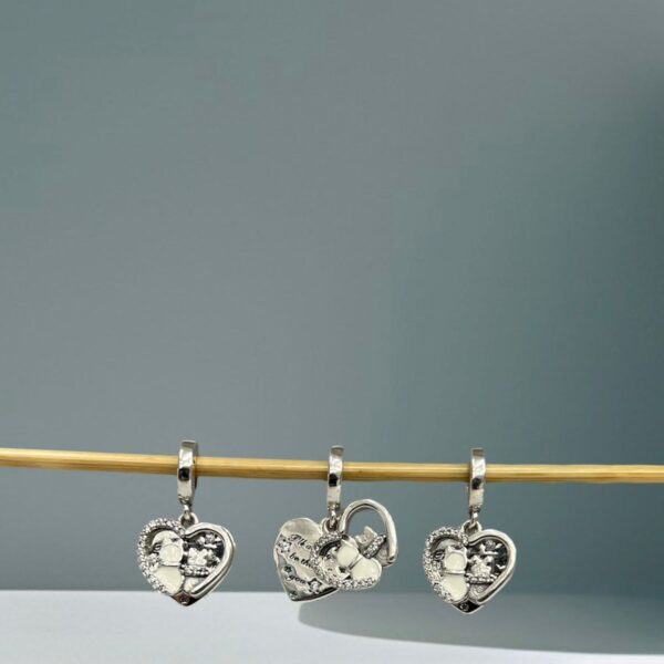 BERLOQUE CORAÇÃO GATO - PRATA 925