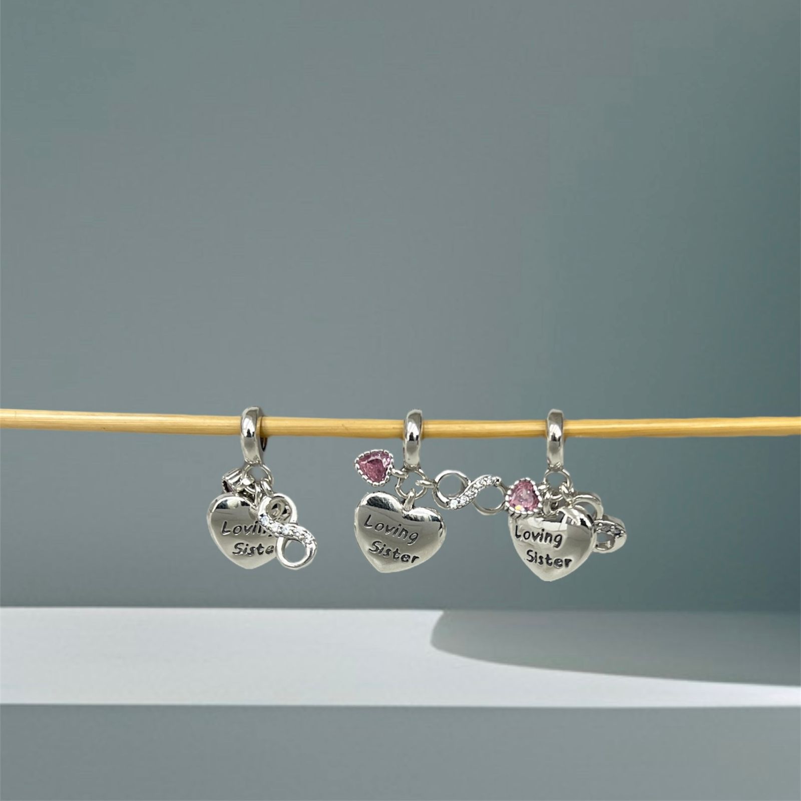 BERLOQUE CORAÇÃO LOVING SISTER - PRATA 925