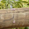 CONJUNTO QUADRADO / QUARTZO ROSA - PRATA 925
