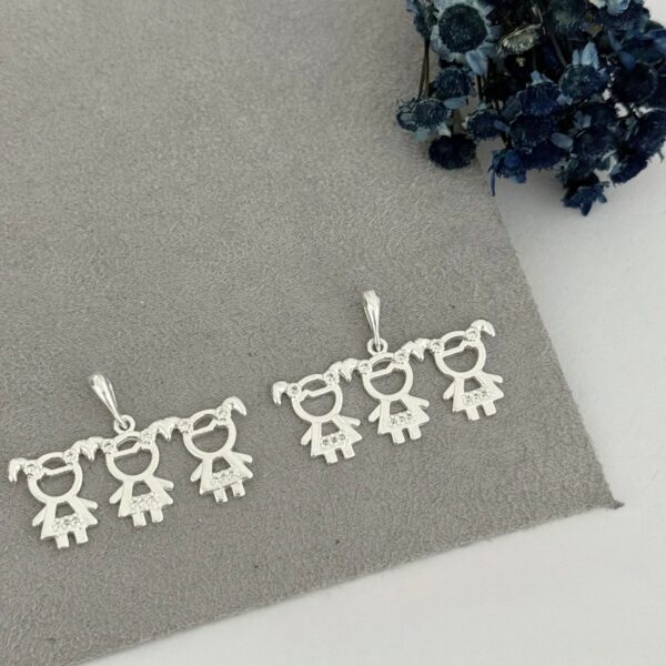 PINGENTE FILHOS - PRATA 925 - MENINA/MENINA/MENINA