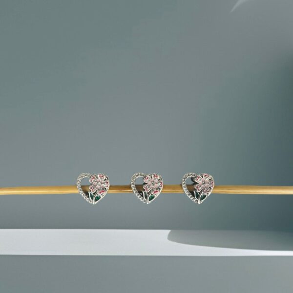 BERLOQUE SEPARADOR CORAÇÃO COM FLOR - PRATA 925