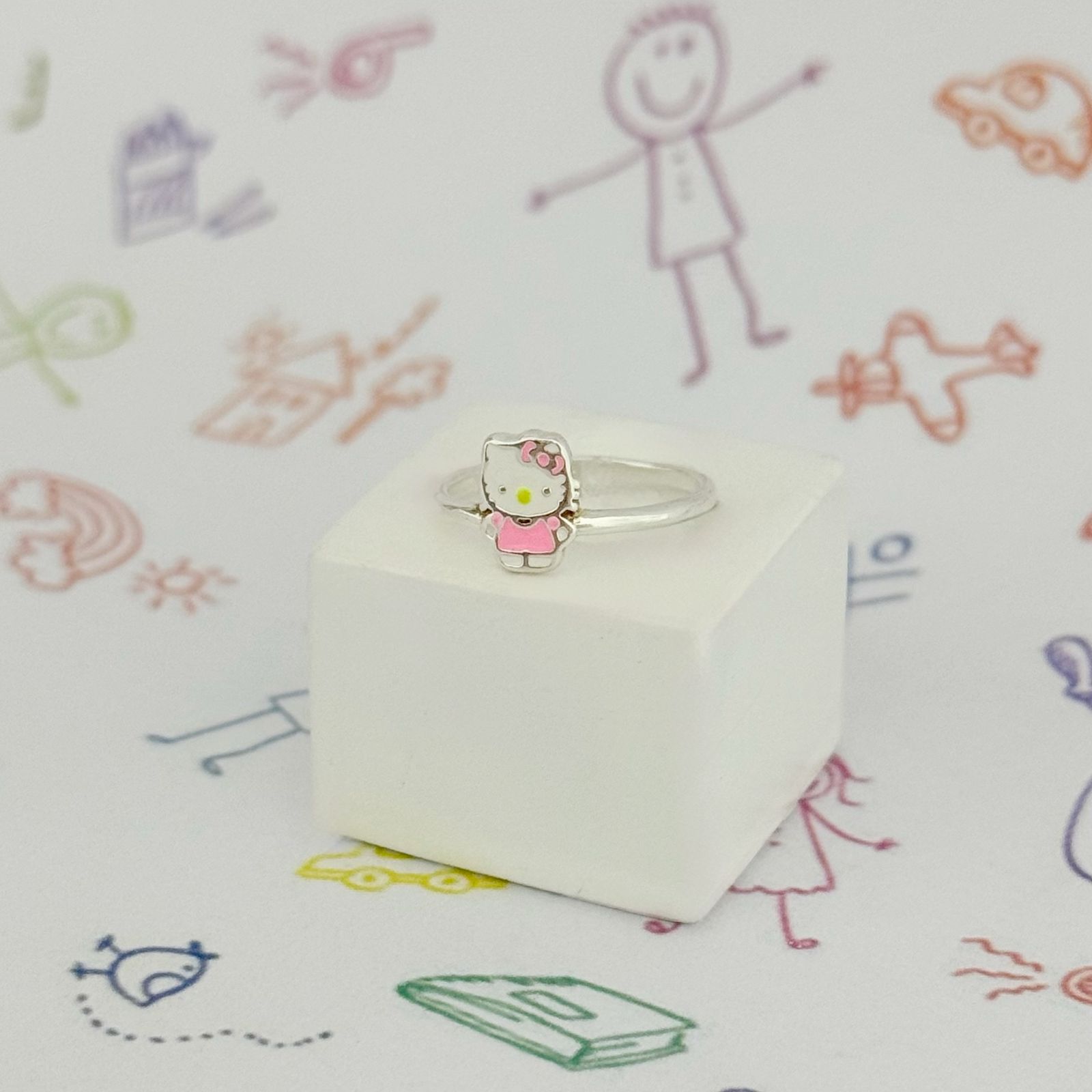 ANEL INFANTIL HELLO KITTY - PRATA 925