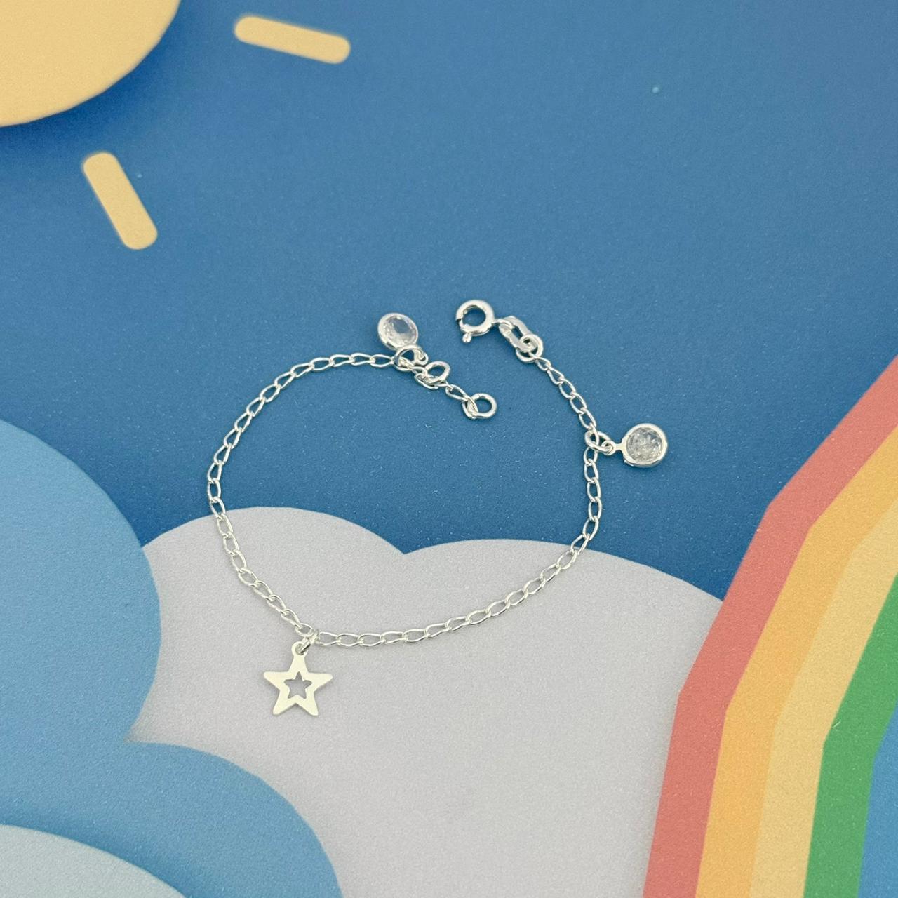 PULSEIRA INFANTIL ESTRELA - PRATA 925