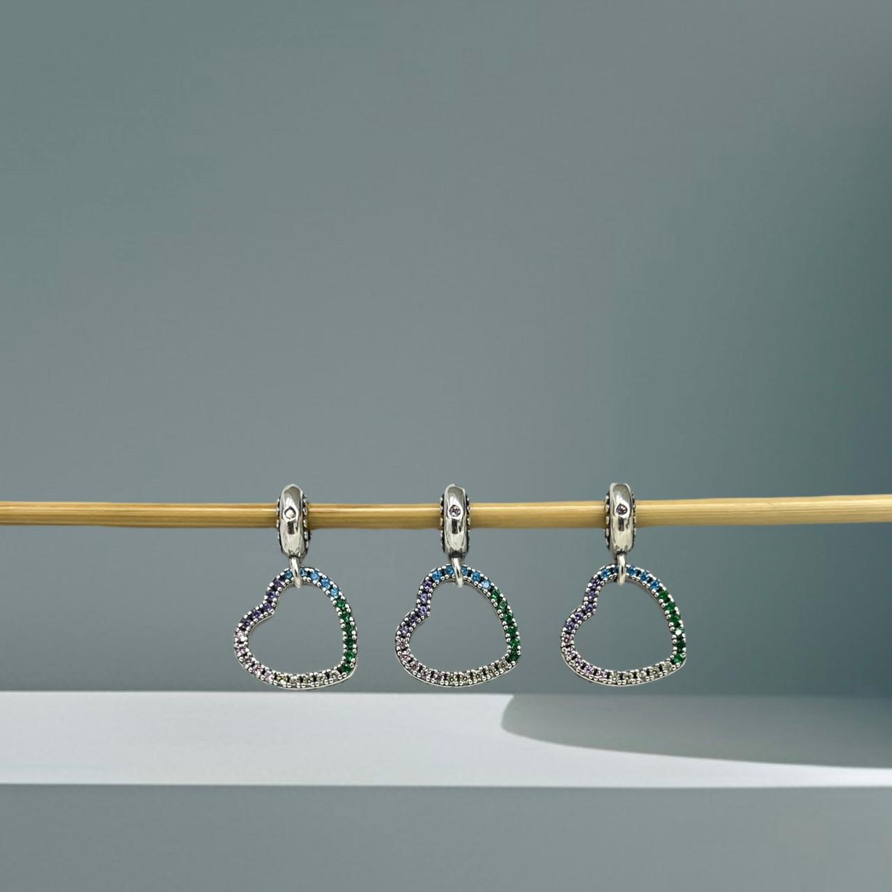 BERLOQUE CORAÇÃO COLOR - PRATA 925