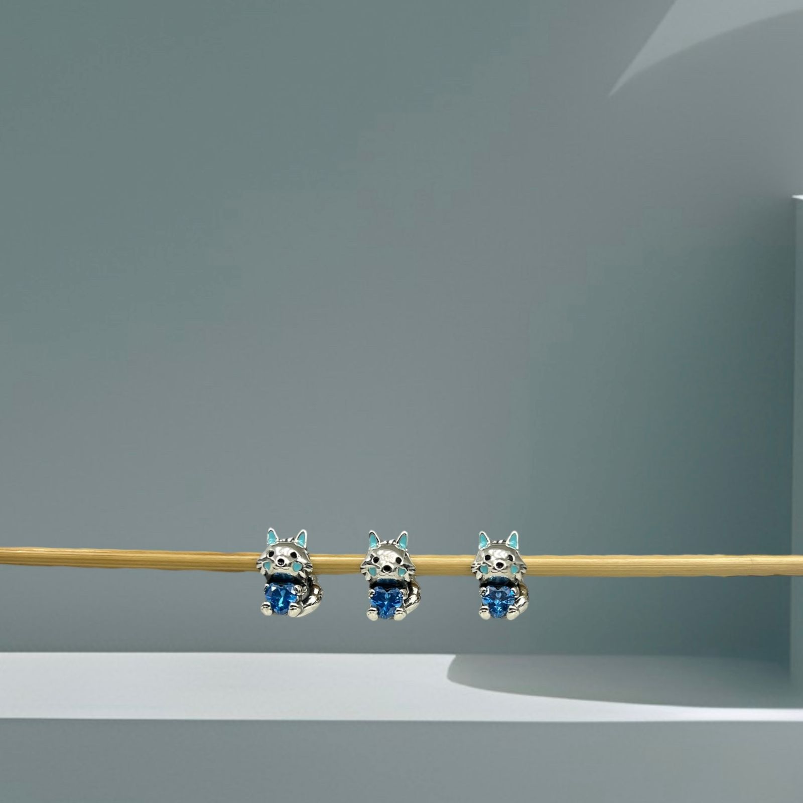 BERLOQUE RAPOSA AZUL - PRATA 925