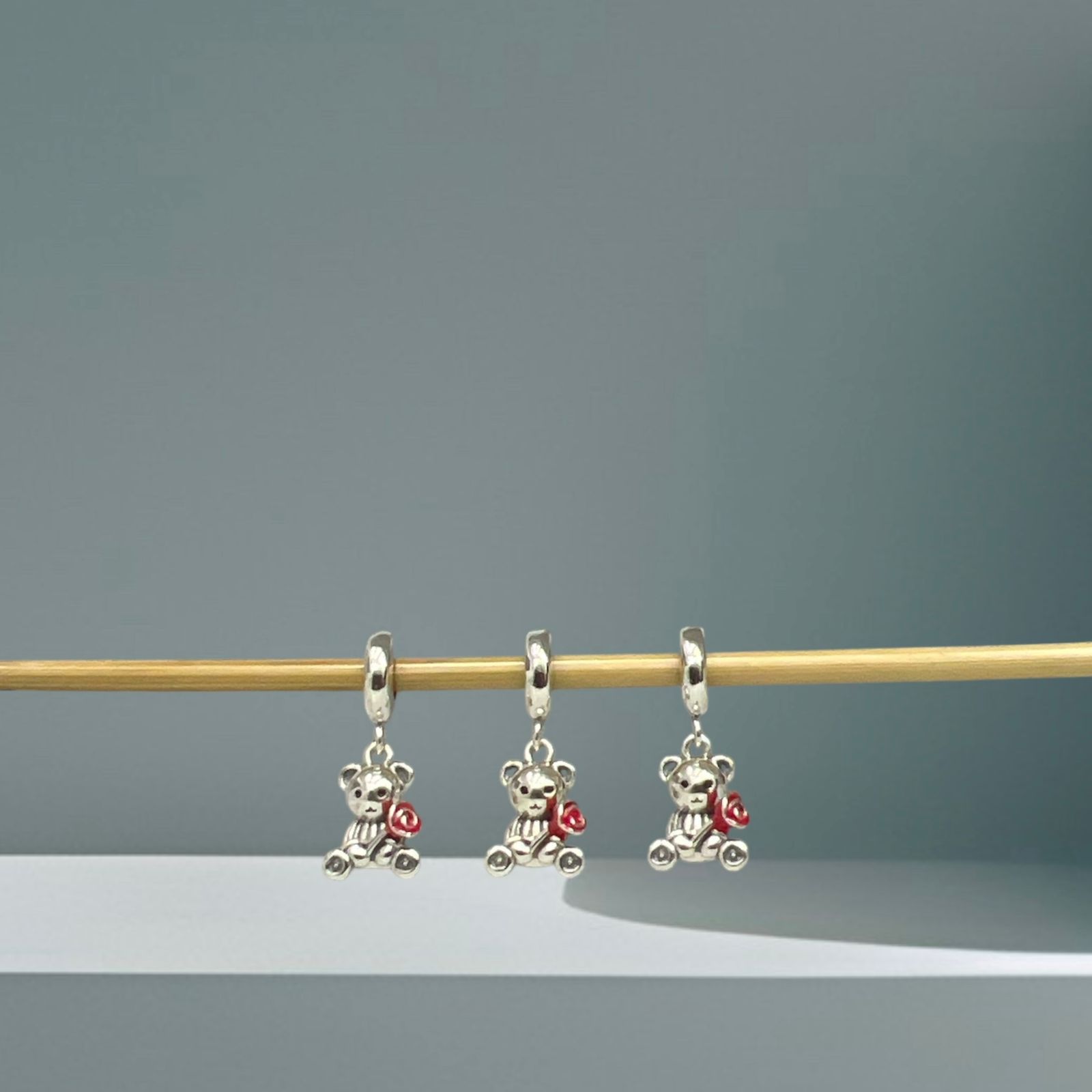 BERLOQUE URSINHO COM ROSA - PRATA 925