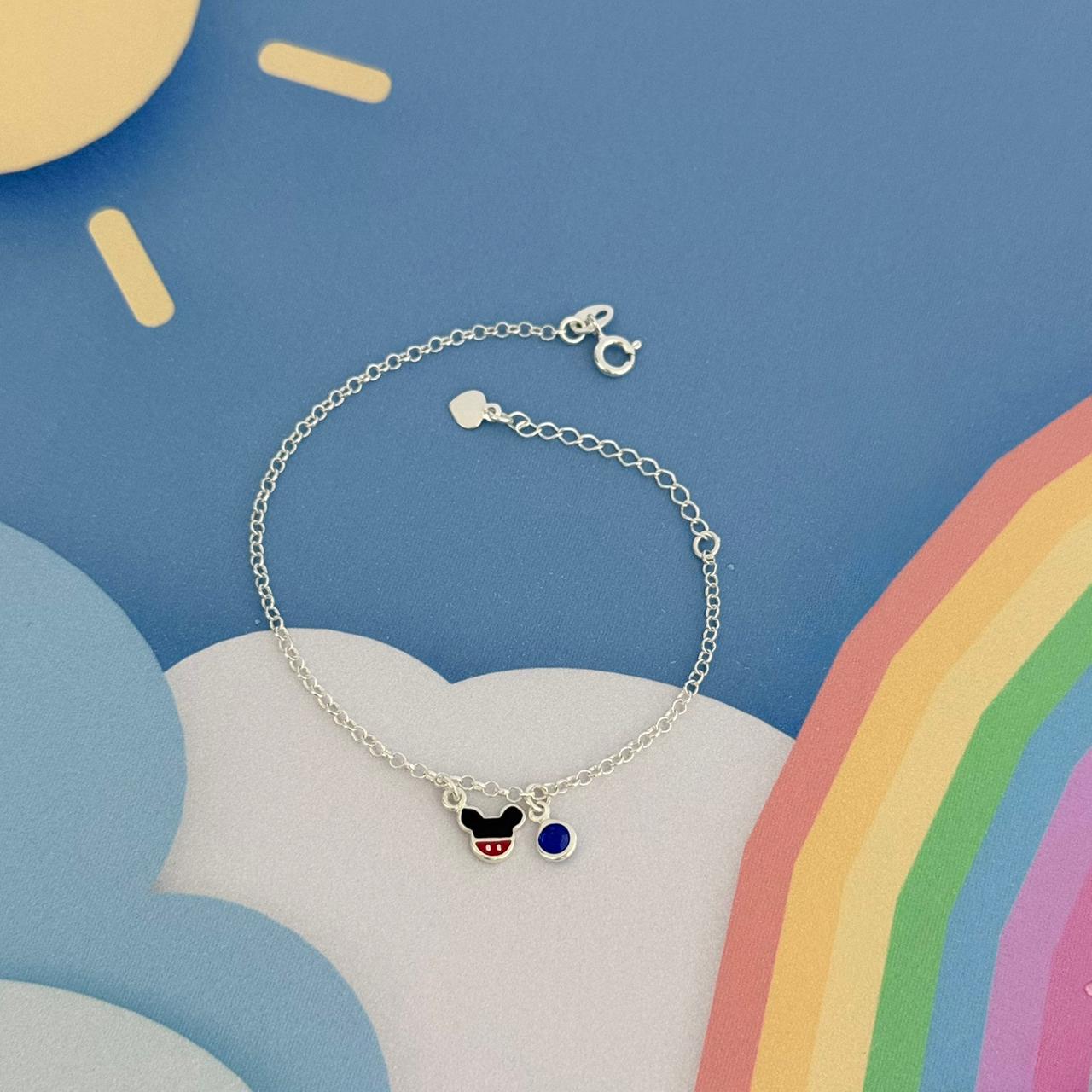 PULSEIRA INFANTIL MICKEY - PRATA 925