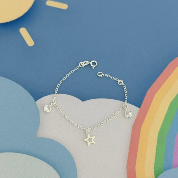 PULSEIRA INFANTIL ESTRELA - PRATA 925