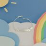PULSEIRA INFANTIL PLAQUINHA COM ZIRCÔNIAS - PRATA 925