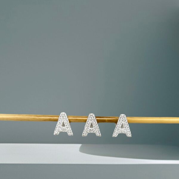 BERLOQUE LETRA  CRAVEJADA - PRATA 925 - A