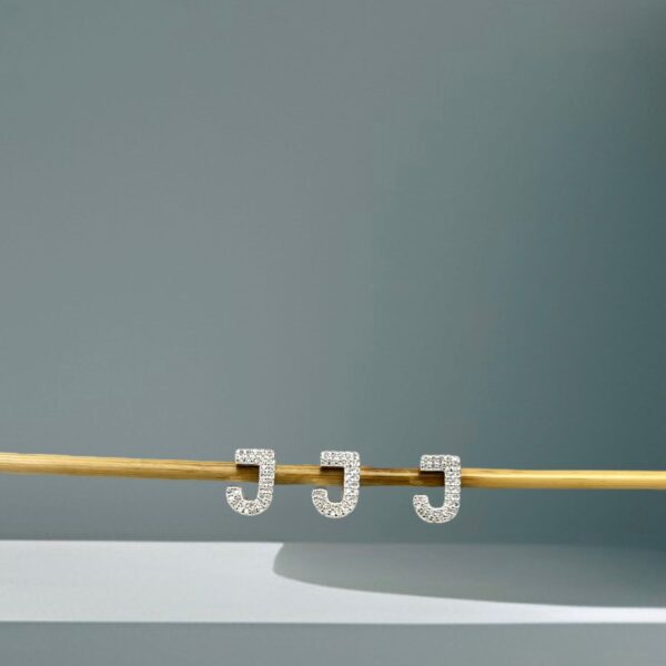 BERLOQUE LETRA  CRAVEJADA - PRATA 925 - J