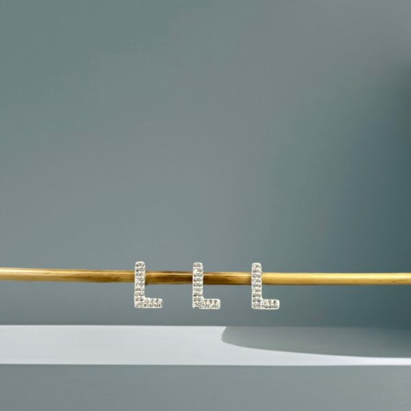 BERLOQUE LETRA  CRAVEJADA - PRATA 925 - L