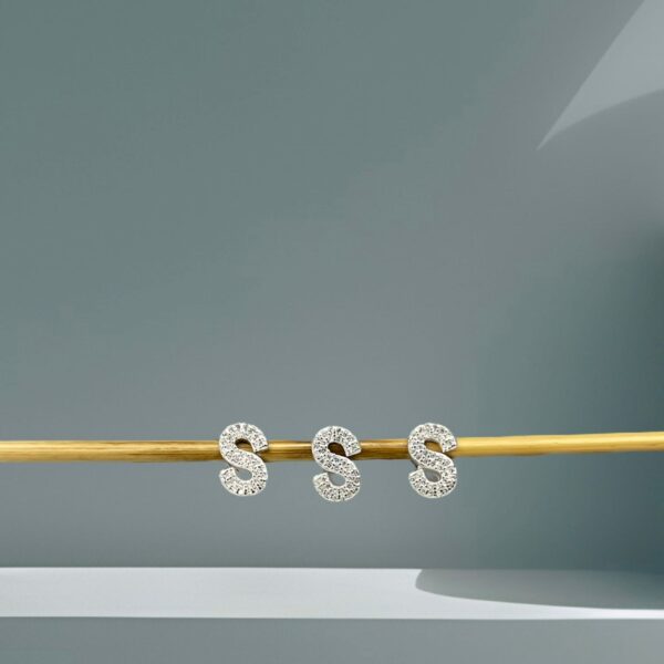 BERLOQUE LETRA  CRAVEJADA - PRATA 925 - S