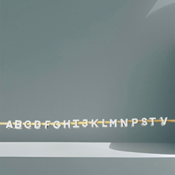 BERLOQUE LETRA  CRAVEJADA - PRATA 925