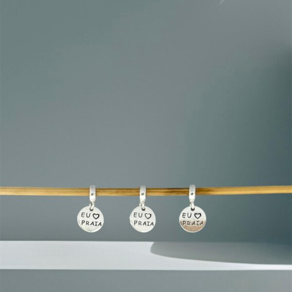BERLOQUE EU AMO PRAIA / CORTE A LASER - PRATA 925