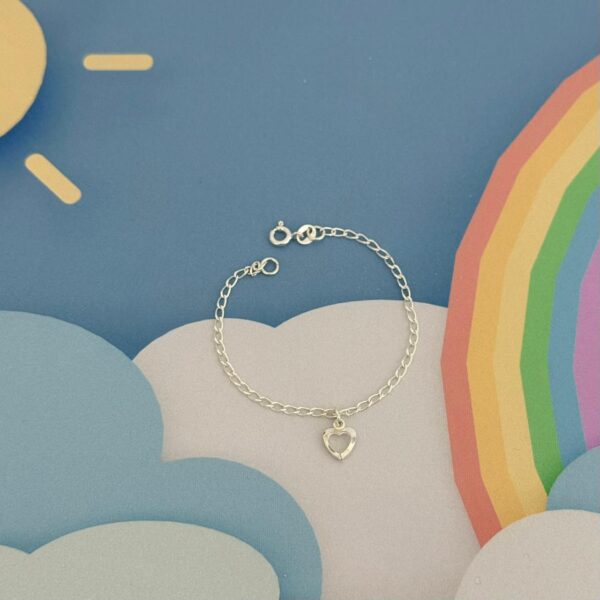 PULSEIRA INFANTIL CORAÇÃO - PRATA 925