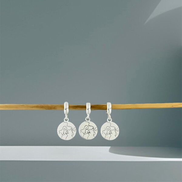 BERLOQUE MULHER E GATO / CORTE A LASER - PRATA 925