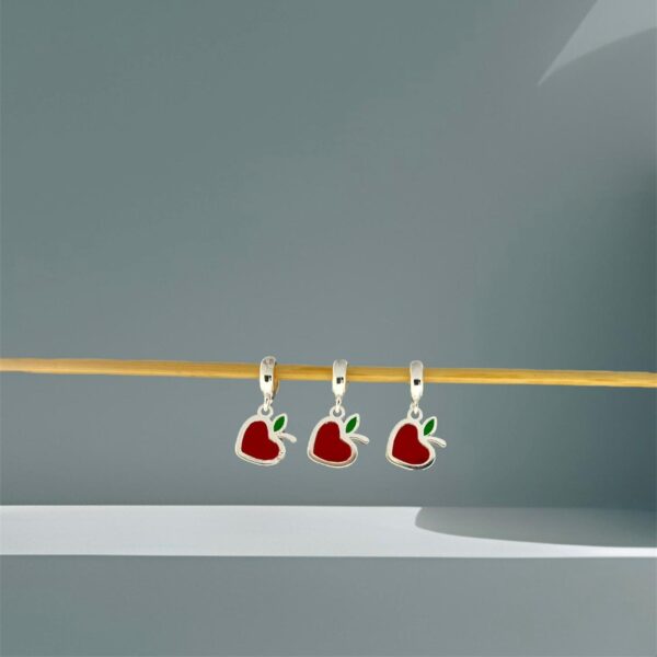 BERLOQUE  MAÇÃ CORAÇÃO / CORTE A LASER - PRATA 925