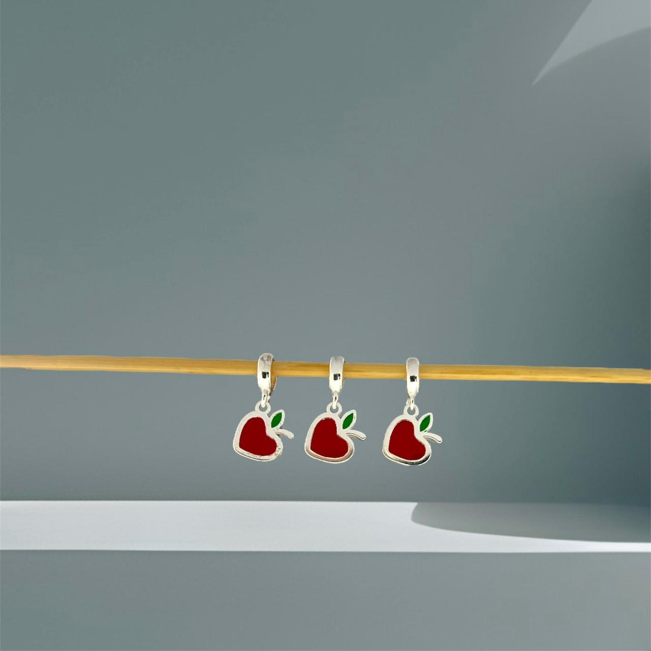 BERLOQUE MAÇÃ CORAÇÃO / CORTE A LASER - PRATA 925