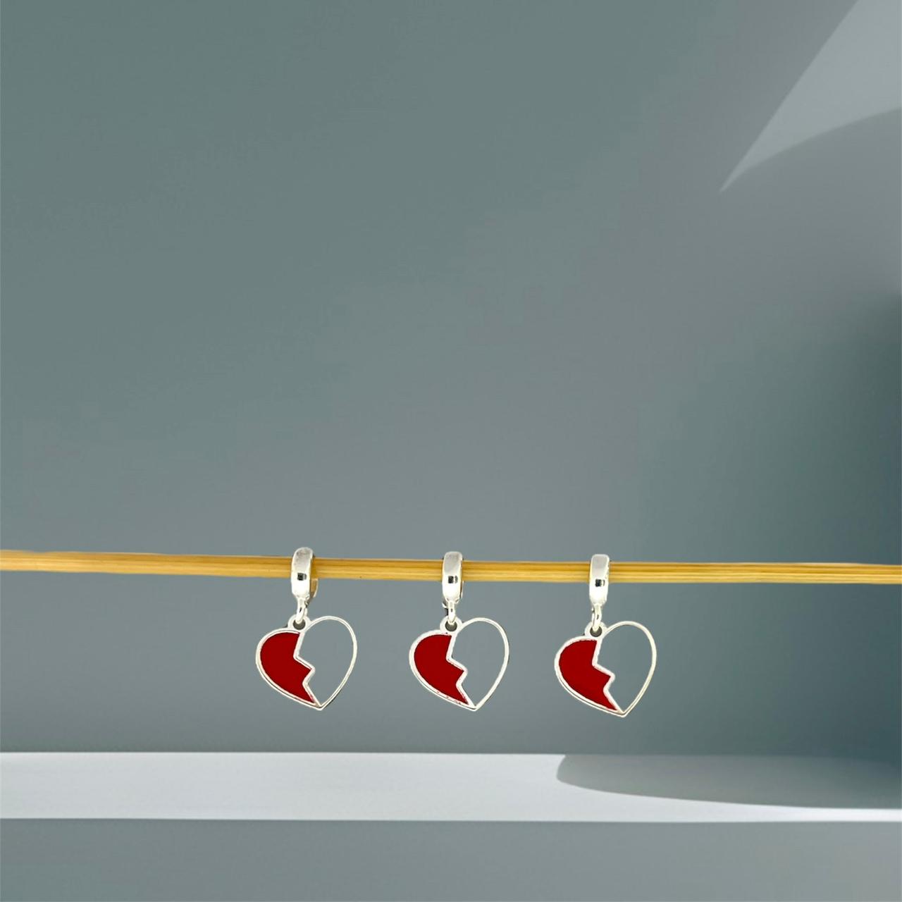 BERLOQUE CORAÇÃO PARTIDO / CORTE A LASER - PRATA 925