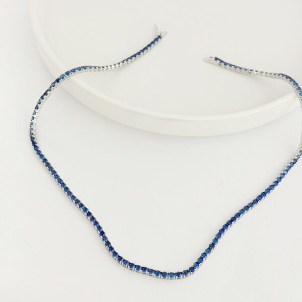 COLAR RIVIERA / AZUL SAFIRA - PRATA 925