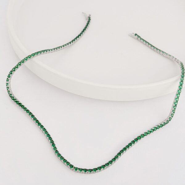 COLAR RIVIERA / VERDE ESMERALDA - PRATA 925