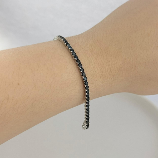 PULSEIRA RIVIERA / PRETO ÔNIX - PRATA 925