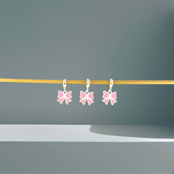 BERLOQUE LAÇO ROSA / CORTE A LASER - PRATA 925