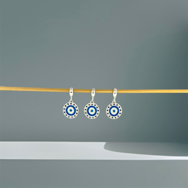 BERLOQUE OLHO GREGO CRAVEJADO - PRATA 925