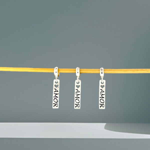 BERLOQUE PLAQUINHA AMOR - PRATA 925