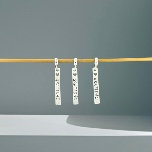 BERLOQUE PLAQUINHA GRATIDÃO - PRATA 925