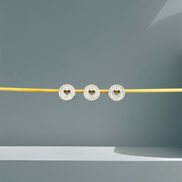 BERLOQUE CORAÇÃO CRAVEJADO - PRATA 925