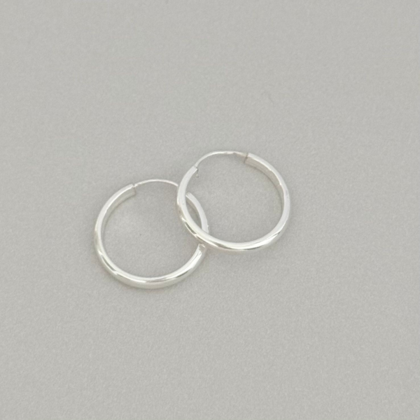 ARGOLA REDONDA / FIO MEIA CANA - PRATA 925