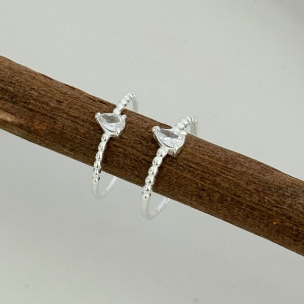 ANEL GOTA ZIRCÔNIA - PRATA 925