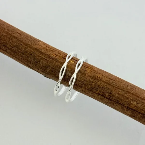 ANEL TRANÇADO  - PRATA 925