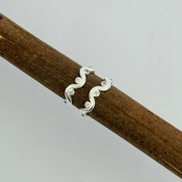 ANEL  FALANGE REGULÁVEL COM ZIRCÔNIAS - PRATA 925