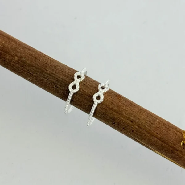 ANEL INFINITO CRAVEJADO - PRATA 925 - 15