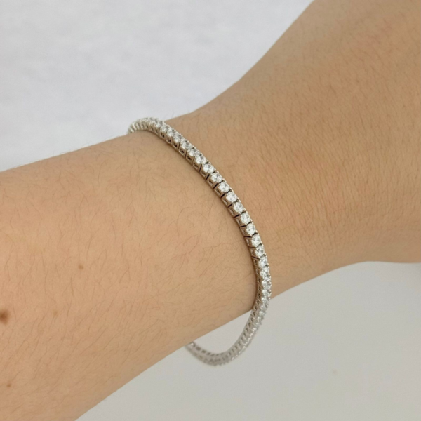 PULSEIRA RIVIERA / CRISTAL - PRATA 925 - 22 CM