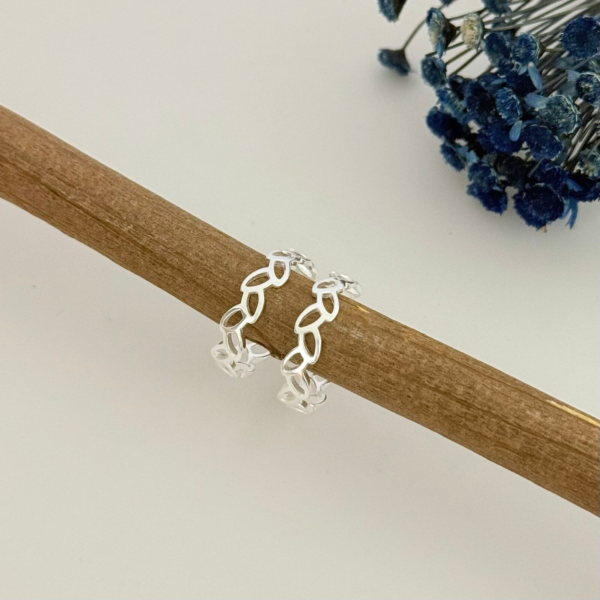 ANEL FOLHAS - PRATA 925