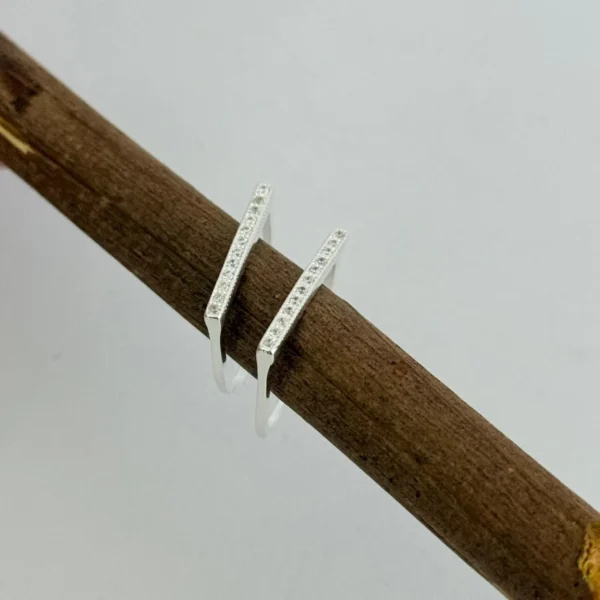 ANEL QUADRADO CRAVEJADO - PRATA 925 - 12