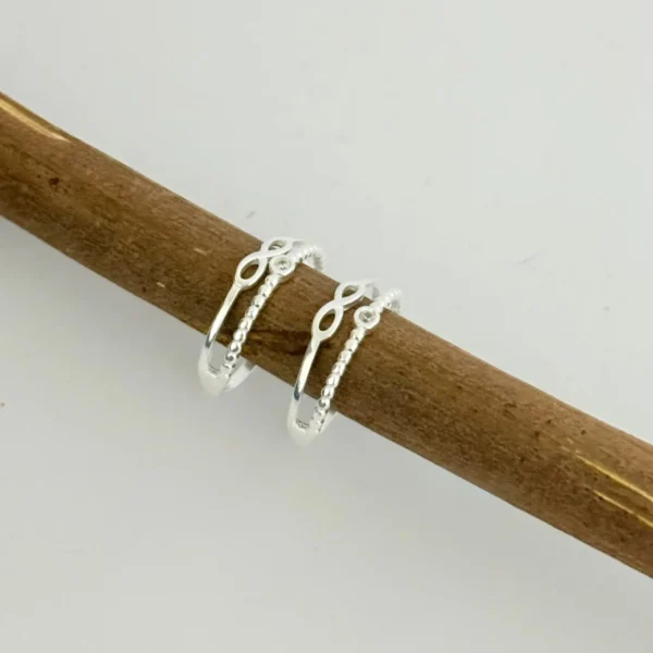 ANEL INFINITO ARO DUPLO - PRATA 925