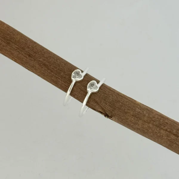 ANEL CORAÇÃO ZIRCÔNIA - PRATA 925