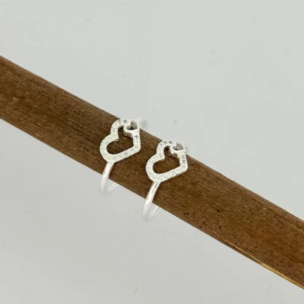 ANEL DOIS CORAÇÕES - PRATA 925