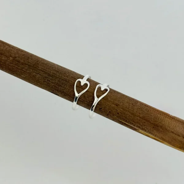 ANEL FALANGE CORAÇÃO - PRATA 925