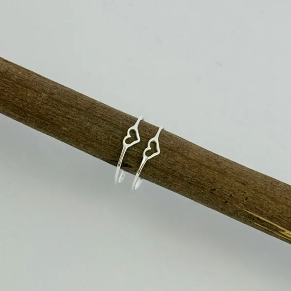 ANEL MINI CORAÇÃO - PRATA 925 - 15