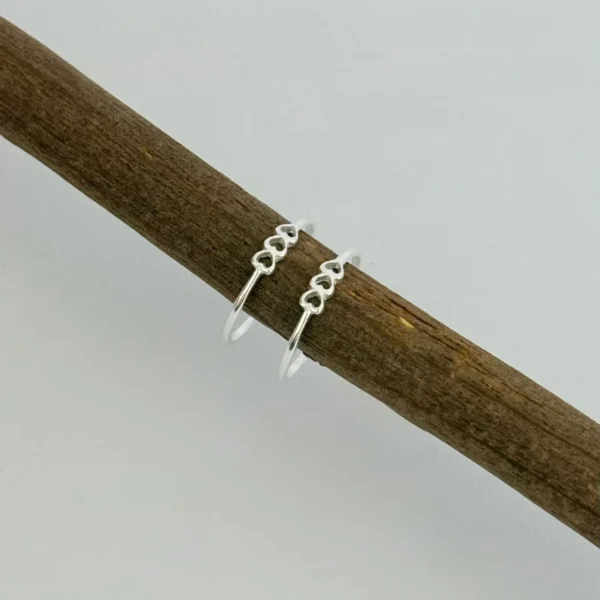 ANEL MINI CORAÇÕES - PRATA 925 - 15