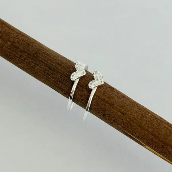 ANEL CORAÇÃO CRAVEJADO - PRATA 925